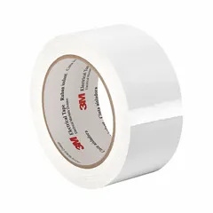 Polyester film electrical tape with acrylic adhesive, white, 2.5 mil thick, 2 inches wide by 72 yards long. Rated for continuous operation at 1350°F. Used for high-temperature electrical insulation, coil wrapping, transformer lead insulation, and motor repair.