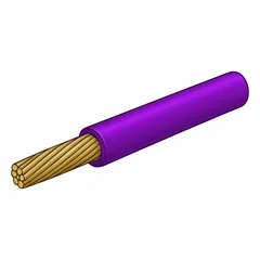 Single-conductor XLPE-insulated primary wire, 12 AWG, purple, rated 60 V, supplied in 500 ft spool. Designed for high-flexibility applications in automotive and marine electrical systems where resistance to heat and vibration is required.