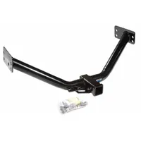 Steel step bumper hitch with powder-coated finish. Designed for Acura MDX, no drilling required. Supports 4,000 lb gross trailer weight and 400 lb tongue weight. Combines a step and receiver for towing applications
