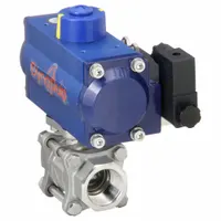DYNAQUIP CONTROLS Pneumatically Actuated Two-Way Ball Valve: 1 in, Stainless Steel, FNPT x FNPT (MPN P3S25AJDA052A)