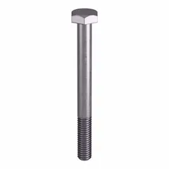 Grade B8M heavy hex bolt, plain finish, with 3/8"-16 thread size. Manufactured to ASTM A193 material quality and ASME B18.2.1 dimensional standards. Used in structural applications requiring corrosion resistance and high-temperature performance.