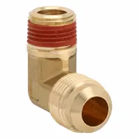 Flared Fitting Elbow: 3/4 in OD x 1/2 in Pipe Fitting Size, Flared/Threaded, Brass (MPN VS149F-12-8)