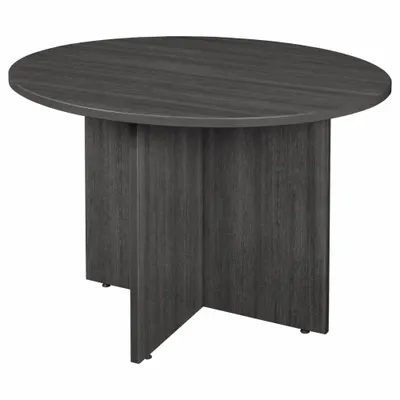 REGENCY Conference Table: Round, Melamine, Ash Gray, 29 in Overall Ht, 42 in Overall Dia - Round Conference Tables