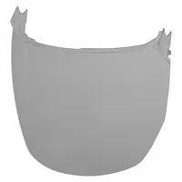 Replacement visor for face shields, made of polycarbonate in gray. Reusable and sold in a 10-pack. Overall height 9 inches. Suitable for general industrial tasks requiring impact protection