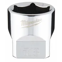 MILWAUKEE Standard Socket: SAE, 3/8 in Drive Size, 7/8 in Socket Size, 6-Point, Std, Chrome (MPN 45-34-9070)