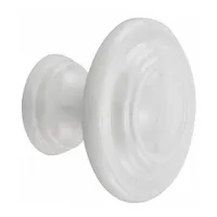 PRIME-LINE Closet Door Pull Knob: White, Zinc, Painted, 1 11/16 in Projection (MPN N 7439)