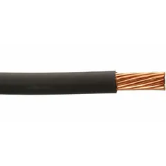 Single-conductor primary wire with cross-linked polyethylene (XLPE) insulation, 14 AWG, 100 ft length, black, rated 60 V. Suitable for general-purpose wiring in vehicles, trailers, and marine applications where high flexibility and resistance to heat, oil, and abrasion are required.