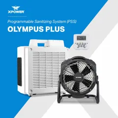 This negative air machine provides 600 cfm airflow with activated carbon adsorption, ionization, and particulate filtration. The impact-resistant plastic housing is suited for construction, restoration, and industrial air purification. An air filter is included.