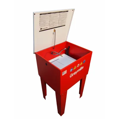 GRAYMILLS Solvent Parts Washer: For Solvent-Based Solution Base Type, Soak, Steel - Base-Mounted Parts Washers