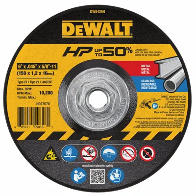 DEWALT DW8426H General Purpose Cut-Off Wheel - General Purpose Cut-Off Wheels for Carbon & Stainless Steel