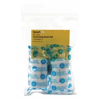 Sterile, latex-free conforming gauze roll, 2 inches wide and 5 yards long. Packaged in a bag for first aid kit replenishment. Meets ANSI/ISEA Z308.1-2015 standards. Not water resistant and does not include a fastener. Suitable for wound care in industrial, commercial, and healthcare settings