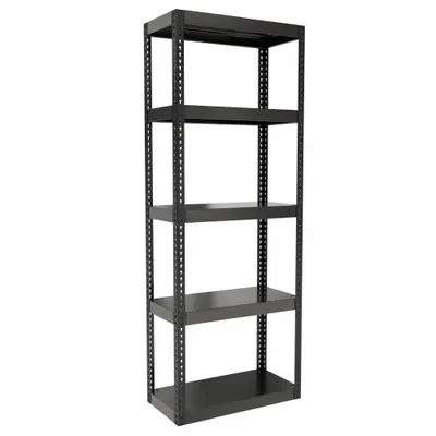 HALLOWELL Boltless Shelving: Standalone, Extra-Heavy-Duty, 36 in x 18 in, 96 in Overall Ht - Extra-Heavy-Duty Solid Steel Decking Boltless Shelving