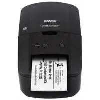 The BROTHER QL600 is a direct thermal desktop printer from the QL series, featuring a print speed of 2.8 in/sec and cutter dispensing. It connects via wired USB and is suited for printing shipping labels, barcode labels, and asset tags in packaging, warehousing, and logistics environments