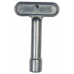 Cast aluminum hydrant key for operating wall and yard hydrants. Unfinished finish. Used to turn the hydrant valve on and off in outdoor water systems.