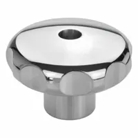 JW WINCO Stainless Steel Hand Knobs; Stainless Steel Star Knobs: Fluted, Stainless Steel, M6 Thread (MPN 5335-40-M6-D-PL)