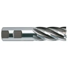 This YG-1 square end mill is made from high-speed steel with a TiCN coating. It has 6 flutes, a 1-1/2" mill diameter, 2" length of cut, and 4-1/2" overall length. Used for slotting, profiling, and contouring in ferrous and non-ferrous materials in general machining applications.