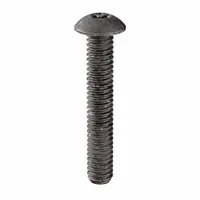 Steel button head machine screw with black oxide finish. #8-32 thread, 1 in length, T15 tamper-resistant drive. Supplied in a 25-piece pack. Used in security-sensitive applications where standard fasteners could be removed by unauthorized personnel, such as securing panels, enclosures, and equipment