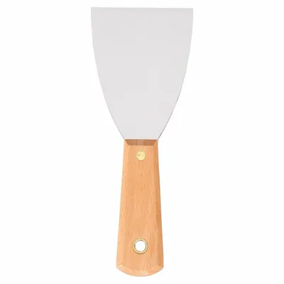 WESTWARD Scraper: Bld. Mat. Carbon Steel, Hdl. Mat. Wood, Flex, Tapered Bld. Shape - Standard Scrapers