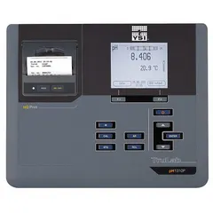 Benchtop multiparameter meter configured for pH measurement with temperature parameter. Electrodes and reagents are sold separately; manual included. Suitable for laboratory or field water quality testing where pH and temperature analysis is required.