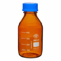 APPROVED VENDOR Media Bottle: 500 mL, Screw-On, GL-45, 182 mm, Amber, Drip-Free Ring, Attached (MPN BMA0500)