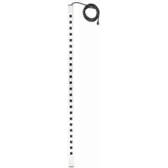 This industrial power strip provides 24 outlets for powering multiple devices in workshops, manufacturing areas, and maintenance facilities. It features a 15 ft cord and a 15 A current rating. The clip mounting style allows secure attachment to workbenches or racks. Not UL rated for healthcare.
