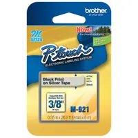 Combined Label and Ribbon Cartridge: 3/8 in x 26 1/4 ft, Thermal Paper, Silver, Indoor/Outdoor (MPN M921)