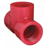 Tee Pipe Fitting: Tee, Polyvinylidene, 1 1/2 in x 1 1/2 in x 1 1/2 in Fitting Pipe Size, Red (MPN 651233-11/2)