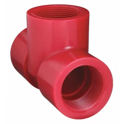 NIBCO Tee Pipe Fitting: Tee, Polyvinylidene, 1 1/2 in x 1 1/2 in x 1 1/2 in Fitting Pipe Size - UV-Resistant Schedule 80 Pipe Fittings