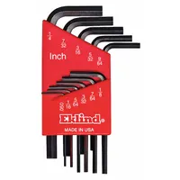 EKLIND Hex Key Set: 11 - 15 Pieces, Hex-L Short, L, SAE, Std End, Short, 11 Pieces, Holder, 2 Tips (MPN 10111)