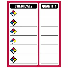 This vinyl safety sign is designed for write-on applications in NFPA labeling systems. Measuring 12 inches wide by 15 inches tall with a thickness of 0.025 inches, it is suitable for indoor or sheltered outdoor use in industrial facilities to communicate hazard warnings or instructions.