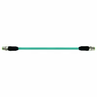 MURRELEKTRONIK Cordset: Cat6, M12 Male Straight x M12 Male Straight, 2 m Lg, TPE, Turquoise, X, IP67 (MPN 7700-51001-S4X0200)