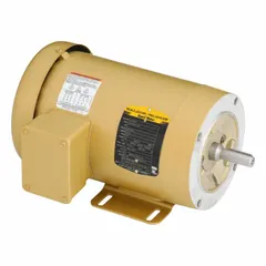 This BALDOR CEM3555 is a 2 hp, 1800 RPM, 3-phase AC motor with a C-Face mount and totally enclosed fan-cooled (TEFC) enclosure. It operates at 230/460V AC with full load current of 5/2.5 A at 60 Hz. Suitable for industrial applications such as pumps, fans, conveyors, and compressors requiring a C-Face configuration.
