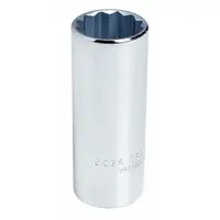 PROTO Socket: Metric, 1/2 in Drive Size, 23 mm Socket Size, 12-Point, Deep, Chrome, Socket (MPN J5323M)