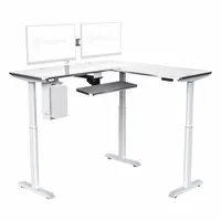 VERSADESK Standing Desk: White, Wood, 60 in Overall Wd, 72 in Overall Dp, 45 1/2 in Max Desktop Ht (MPN VT1296072-03-05)