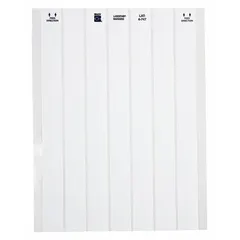This polyester wraparound label is designed for permanent wire and cable identification on diameters from 1 in to 1.95 in. The white label measures 1/4 in x 1 in and is suited for use in industrial electrical panels, data centers, and manufacturing plants to mark wires for maintenance and safety compliance.