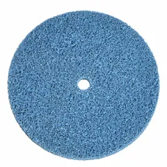 This unitized wheel is designed for light deburring and finishing on carbon steel and soft metals. It removes burrs, blends surface imperfections, and creates a uniform finish. The wheel measures 3 inches in diameter by 1/8 inch wide with a 1/4 inch arbor hole, and features aluminum oxide abrasive in a medium, medium (5) grade.