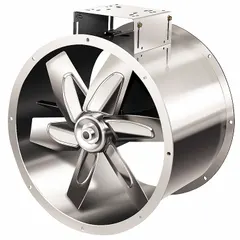 This unassembled belt-drive fan is designed for moving corrosive vapors in industrial ventilation systems. It features a 24-inch blade and delivers up to 7,925 cfm at 0.000 in SP. Powered by a 3-phase, totally enclosed fan-cooled motor with a nameplate voltage of 208-230/460V AC, it is intended for horizontal mounting in non-hazardous locations. The drive package is included.