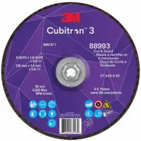 This Type 27 combination wheel is designed for cutting and grinding carbon and stainless steel. The ceramic 36 grit construction enables fast material removal while maintaining a cool cut. Typical applications include metal fabrication, maintenance, and repair tasks where both cutting and grinding are required