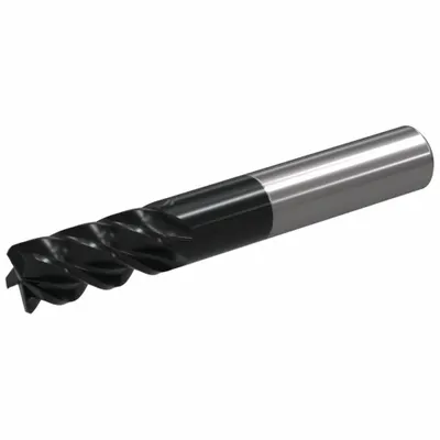 WIDIA Square End Mill: Carbide, TiAlN Coated, 5 Flute, 3/8" Mill Dia, 1/2" LOC - Fast-Cutting Carbide Square End Mills for Steel & Cast Iron