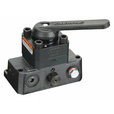 ENERPAC 3 Way Mounted Valve: 4 gpm Max Flow Rate, Three Positions, 3/8 in NPT - Lever-Operated Directional Control Valves with Manifold