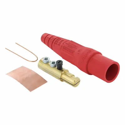 LEVITON Single Pole Inline: Male, Red, 600V AC/600V DC, 190 A, Double Set Screw Termination - Plugs with Set Screw Terminations