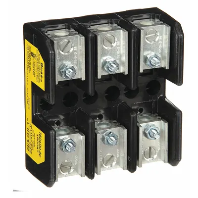 BUSSMANN T60100-3C 3-Pole 600V AC UL Class T Fuse Block, Box Lug, Non-Indicating - Fuse Blocks for UL Class T Fuses
