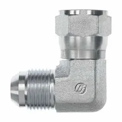 This JIC-to-JIC hydraulic hose adapter is constructed from 316 stainless steel for corrosion resistance. It features a 1/2"-20 thread size and 5/16 in x 5/16 in fitting size, with a male x female configuration. Commonly used in hydraulic systems to connect JIC hoses or components requiring leak-free connections.