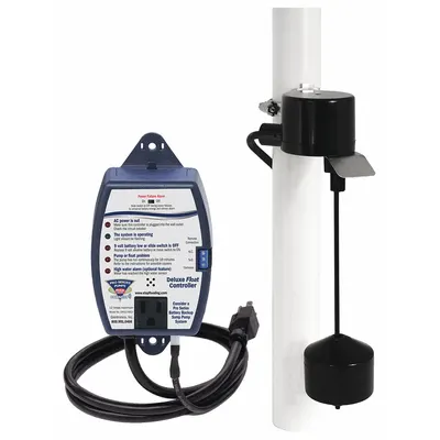 PRO SERIES PUMPS Float Switch: 115V AC, 12 A, For 1 hp Max. HP, Single Phase, Vertical Float - Pump Controllers