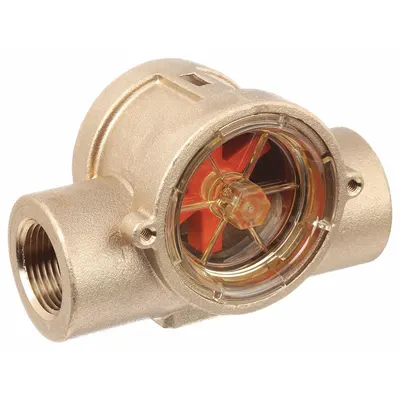GEMS SENSORS Flow Indicator: Rotor, Brass, 3/4 in FNPT, 3/4 in Connection Size, FNPT - Flow Sights with Indicator