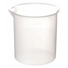 Low Form Polypropylene Beaker, Clear, 5,000 mL, Molded Graduations, Non-Sterile