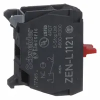 SCHNEIDER Contact Block: 22 mm Panel Mounting Size, 1NC, Momentary, XA Series, Screw Clamp Terminals (MPN ZENL1121)