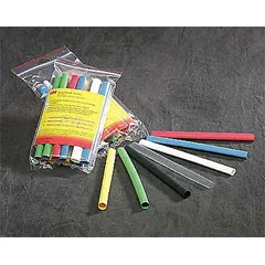 This 3M heat shrink tubing has a 1-inch inner diameter before shrinking and shrinks to 0.5 inches after heating, with a 2:1 shrink ratio. Each 4-foot length provides insulation and protection for electrical wires and connections. The pack contains 24 pieces in green color.