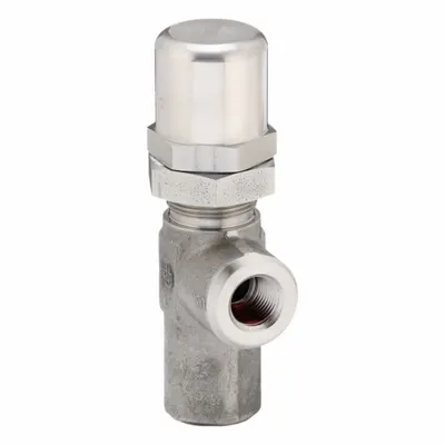 Parker Pressure Control Valve: 10 gpm, 2,600 psi Max Set, Stainless Steel - Hard-Seat Pressure Control Valves