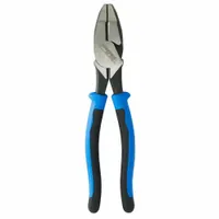 Linemans Plier: Flat, 9 1/2 in Overall Lg, 1 5/8 in Jaw Lg, 1 1/4 in Jaw Wd, 5/8 in Jaw Thick (MPN J2000-9NETP)